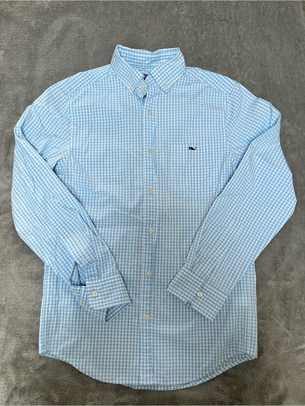 Vineyard Vines Tuckernuck Light Blue & White Gingham Button-Down Shirt Classic